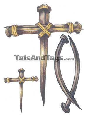 300x400 cross temporary tattoos religious designs - Nail Cross Drawing