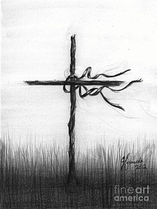 226x300 Nail Drawings Fine Art America - Nail Cross Drawing