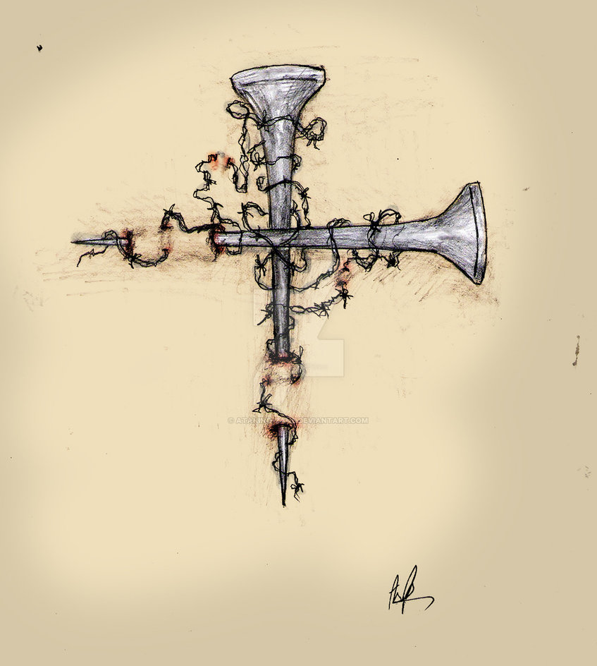 847x944 Nail Cross Tattoo - Nail Cross Drawing