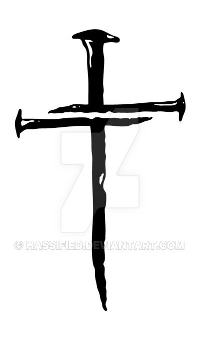 400x678 Three Nails Cross - Nail Cross Drawing