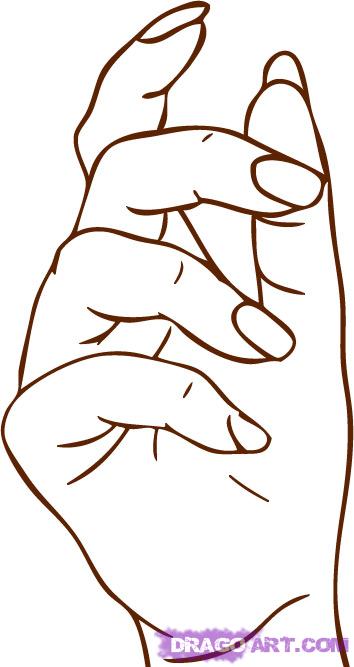 354x667 How To Draw A Hand, Step - Nail Drawing