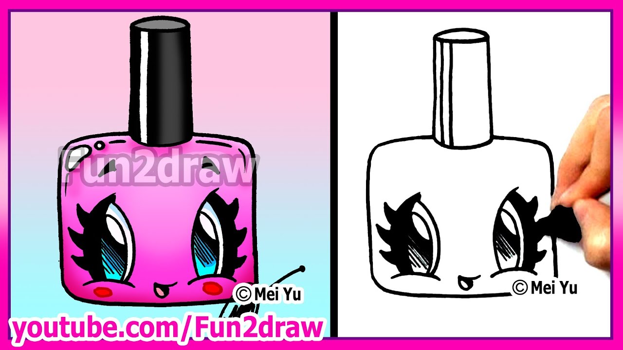 1280x720 How To Draw Easy Cartoons - Nail Polish Drawing
