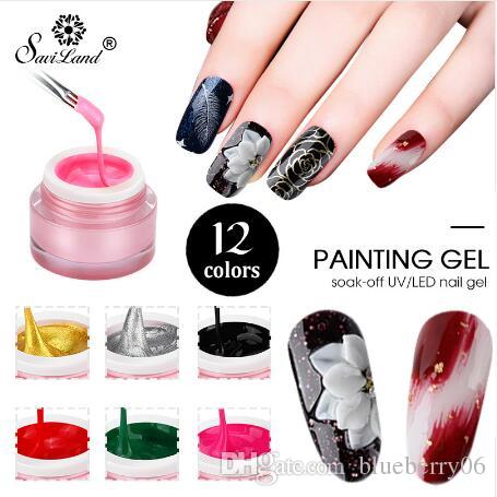 455x455 gel paint uv gel nail varnish painting gel glitter nail art - Nail Polish Drawing