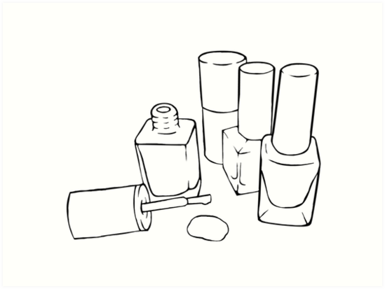 549x413 Nail Polish Bottle Outline Drawing Art Prints - Nail Polish Drawing