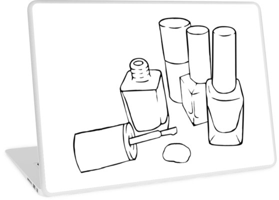 558x400 Nail Polish Bottle Outline Drawing Laptop Skins - Nail Polish Drawing