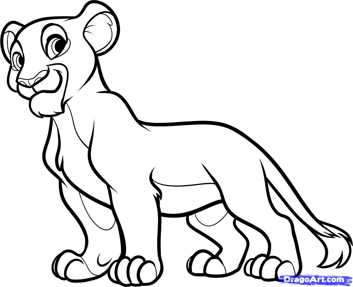 1123x913 How To Draw Nala From The Lion King, Step - Nala Lion King Drawing