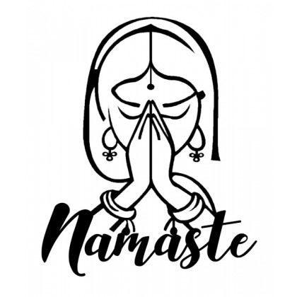 420x420 metal wall art namaste couleur gris - Namaste Drawing