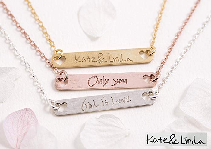 700x496 handwriting bar necklace,name plate,handwriting - Name Plate Drawing