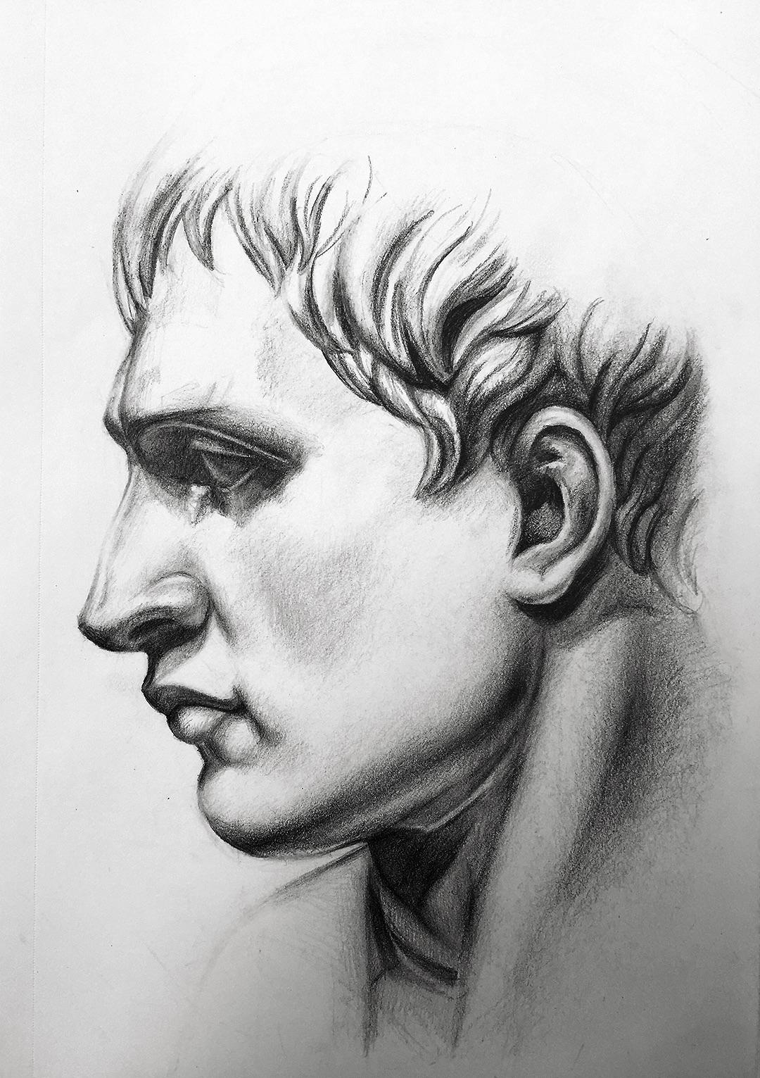 1080x1531 napoleon as mars the peacemaker bust drawing drawing - Napoleon Drawing