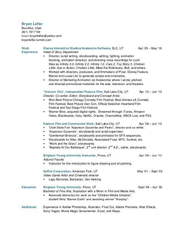 638x826 Bryan Lefler Resume - Napoleon Dynamite Unicorn Drawing