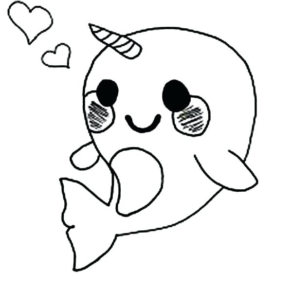 600x600 narwhal cartoon - Narwhal Cartoon Drawing