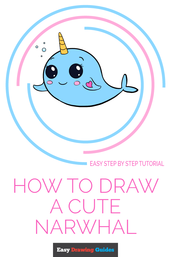 600x900 how to draw a cute narwhal - Narwhal Drawing