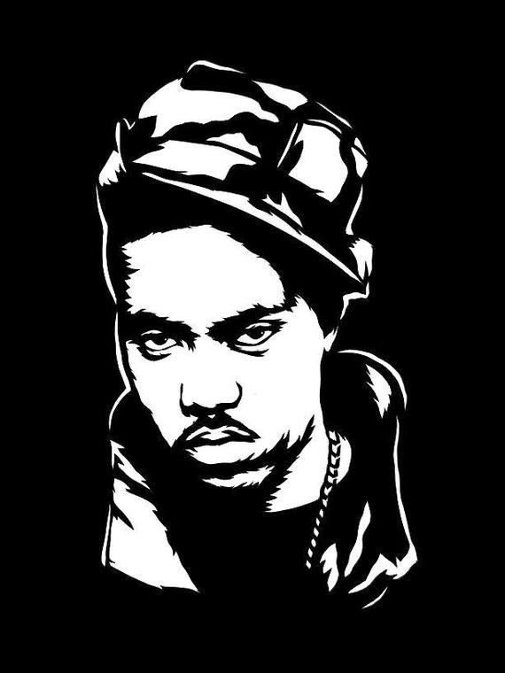 570x760 nas stencil art print etsy - Nas Drawing