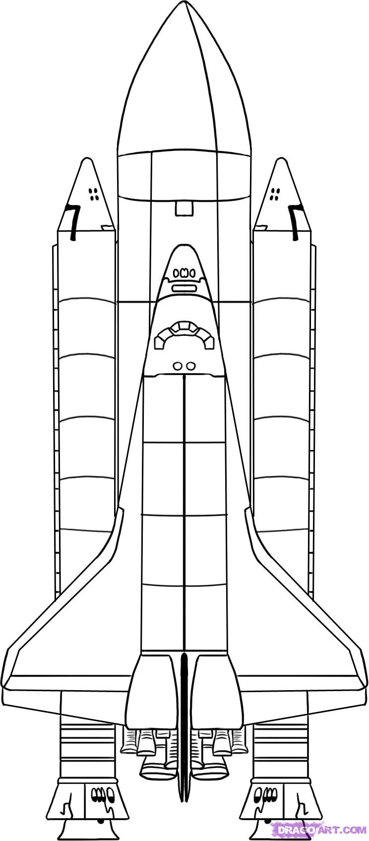 744x1695 how to draw the nasa space shuttle, step - Nasa Drawing