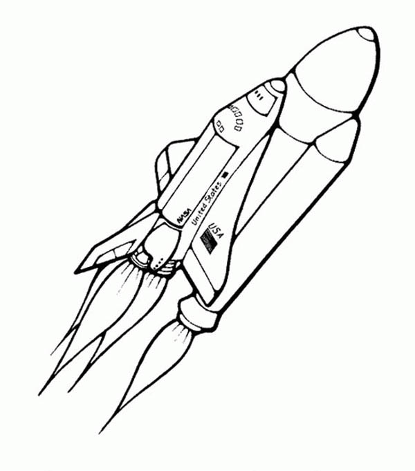 600x681 rocket ship coloring - Nasa Spaceship Drawing