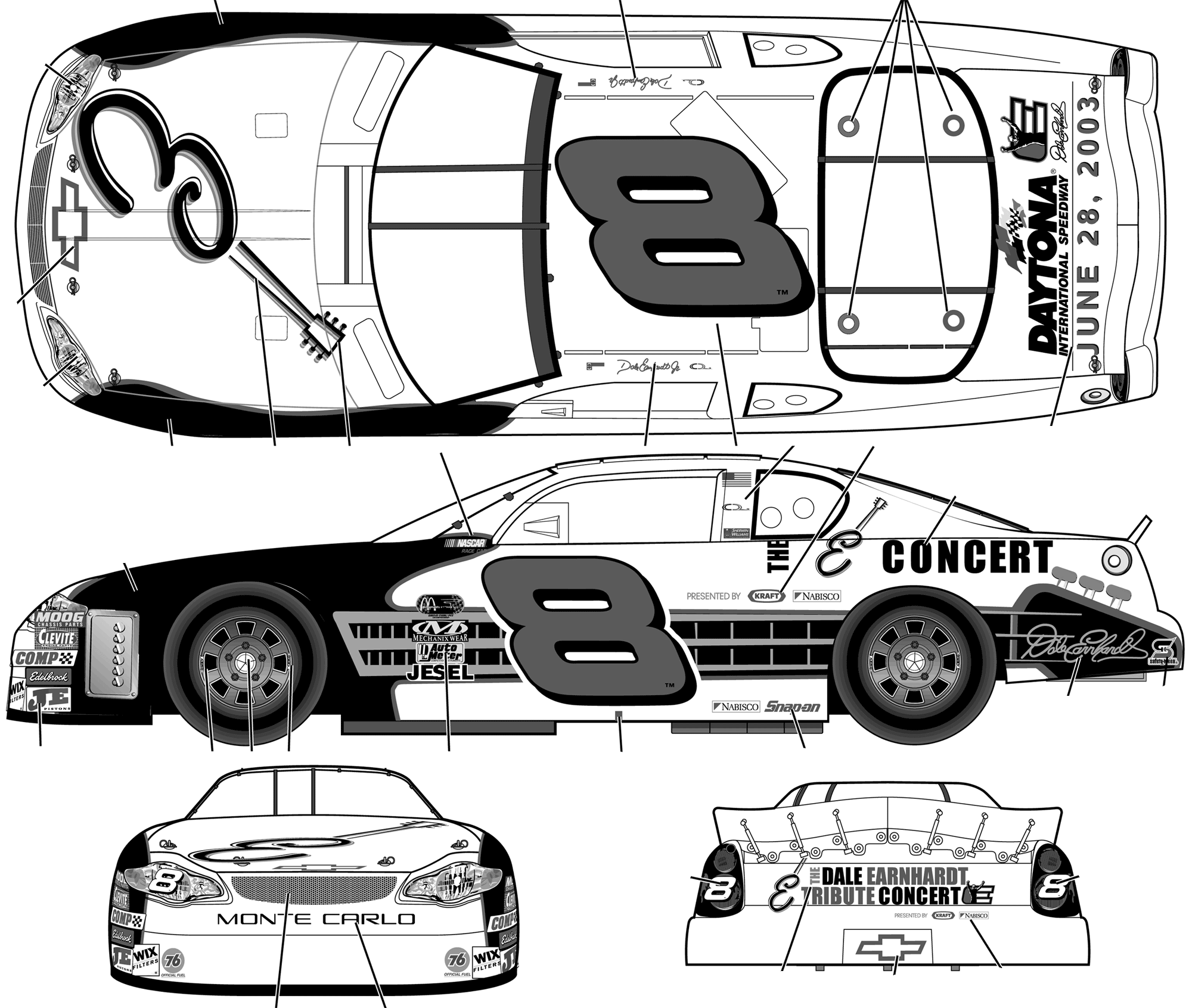2000x1692 the newest nascar blueprint car pictures - Nascar Car Drawing