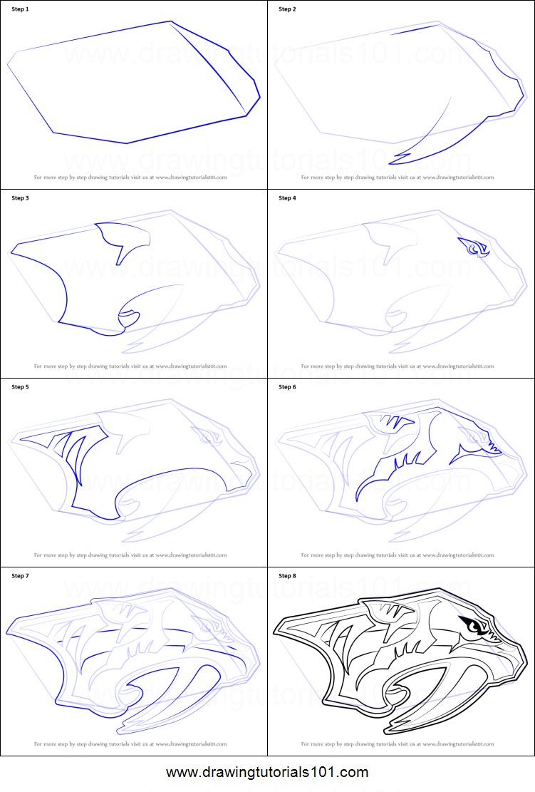 751x1111 how to draw nashville predators logo printable step - Nashville Drawing