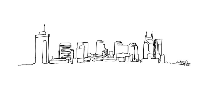 700x304 Nashville Skyline Drawing Coffee Mug - Nashville Drawing