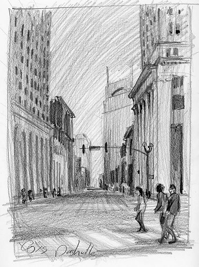 402x540 Nashville Street Scene - Nashville Drawing