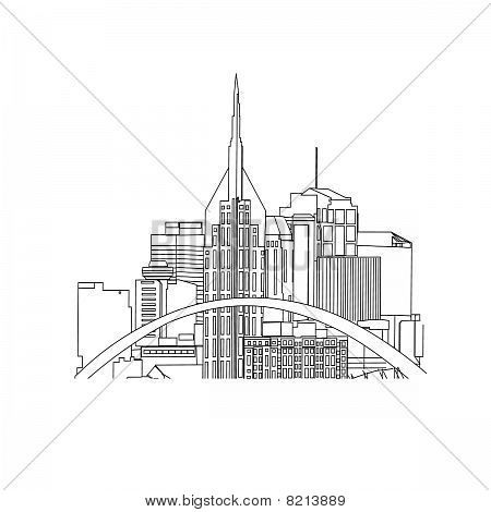 450x470 Nashville Tn Line Drawing Drawings Drawings, Line Illustration - Nashville Drawing