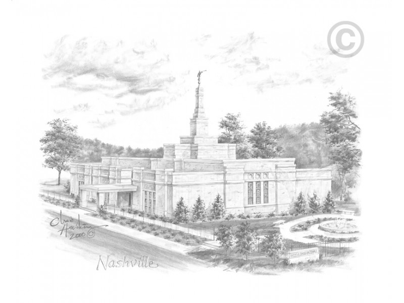 800x600 Nashville Tennessee Temple Drawing - Nashville Drawing
