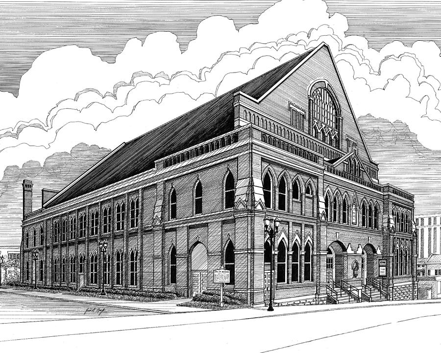 900x720 Ryman Auditorium In Nashville Tn Drawing - Nashville Drawing