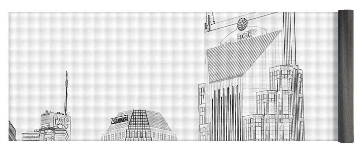 1171x500 nashville skyline sketch batman building yoga mat for sale - Nashville Skyline Drawing
