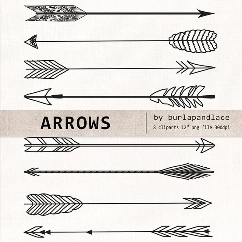 794x794 Hand Drawn Clipart Arrows Arrows Clipart Navaho Clipart Etsy - Native American Arrow Drawing