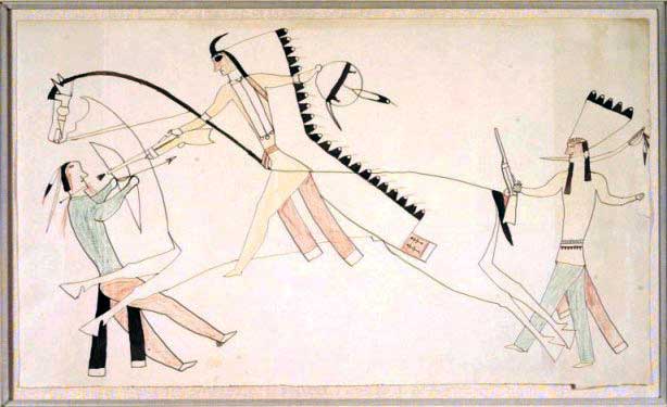 614x375 Ledger Art - Native American Art Drawings