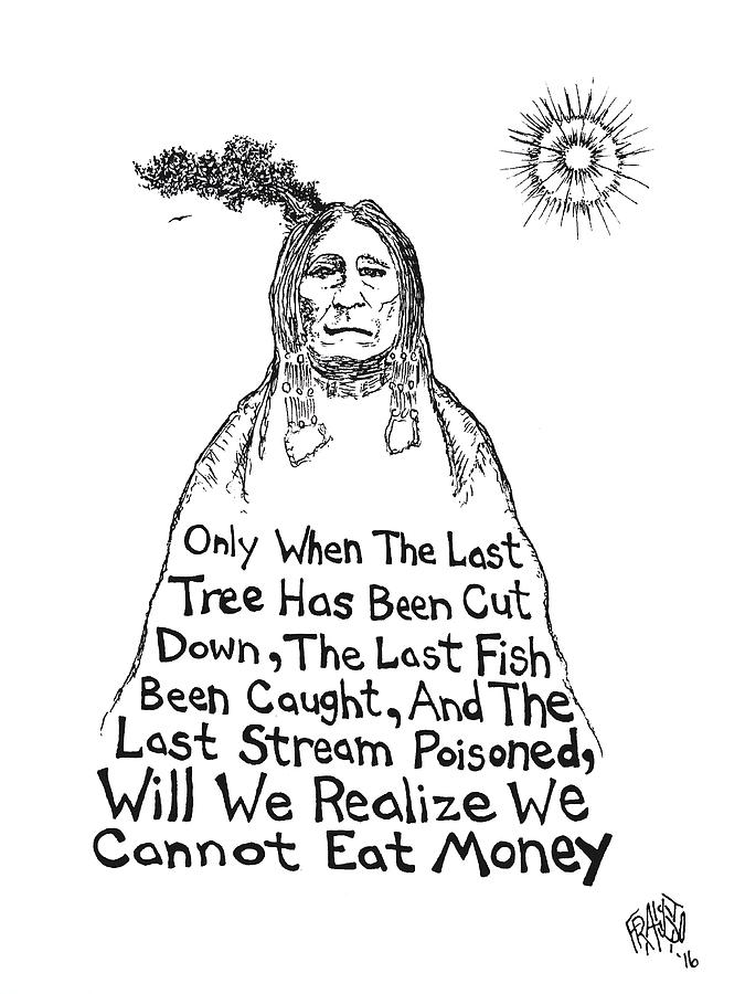 675x900 Native American Proverb Drawing Drawing - Native American Art Drawings