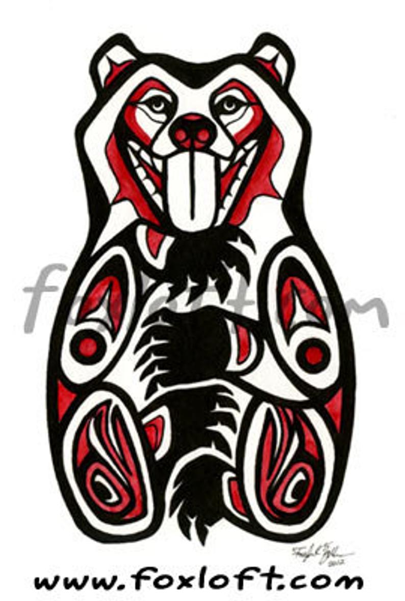 794x1176 life bear painting print northwest coast native american etsy - Native American Bear Drawing