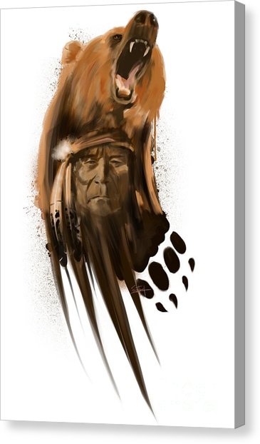 365x622 Native American Canvas Prints Fine Art America - Native American Bear Drawing