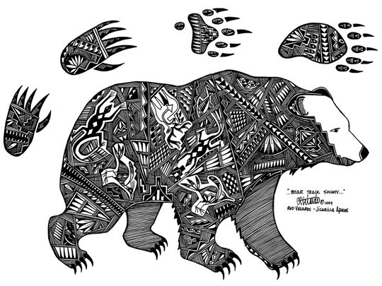 540x405 authentic native american drawings - Native American Bear Drawing