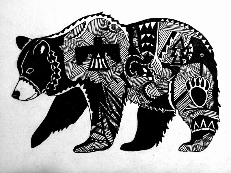 800x600 Native American Bear Drawing - Native American Bear Drawing