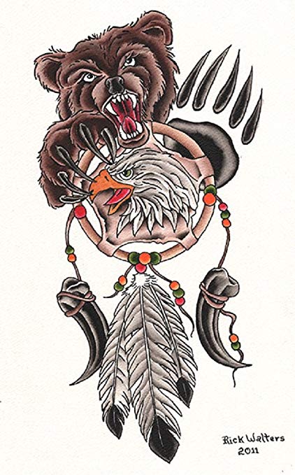 422x679 Dream Catcher - Native American Bear Drawing