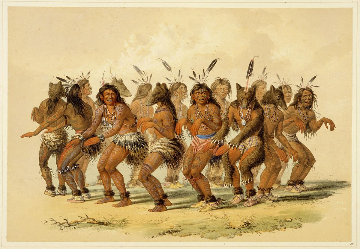 1200x832 Bear Dance - Native American Bear Drawing
