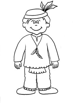 255x350 Native American Boy Printable Coloring Sheet - Native American Boy Drawing