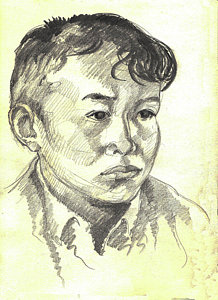 218x300 Native American Child Drawings Fine Art America - Native American Boy Drawing