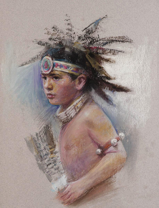 534x700 Native American Li Hu Art - Native American Boy Drawing