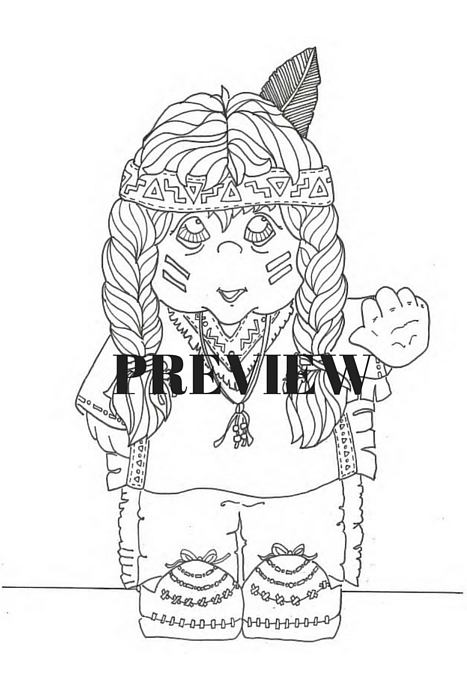 467x700 Coloring Page - Native American Boy Drawing