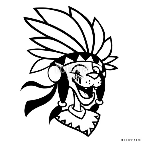 500x500 Cartoon Native American Character Coloring Book Vector - Native American Cartoon Drawing