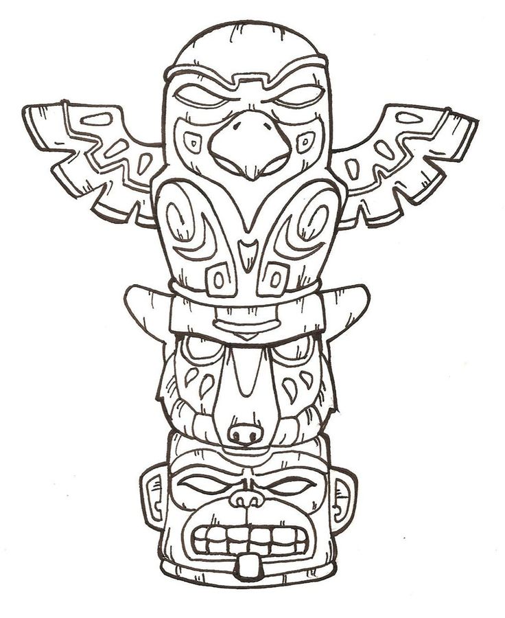 736x900 cartoon totem pole cartoon totem pole best native american art - Native American Cartoon Drawing