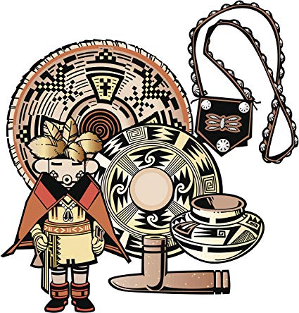 425x444 Native American Indian Kachina Pueblo Doll - Native American Cartoon Drawing