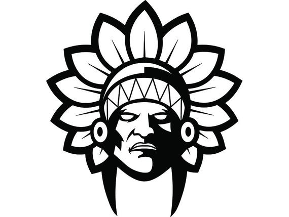 570x429 indian chief mascot head face native american cartoon etsy - Native American Cartoon Drawing