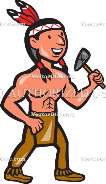 339x590 brave, cartoon, chief, chieftain, front, illustration, indian - Native American Cartoon Drawing