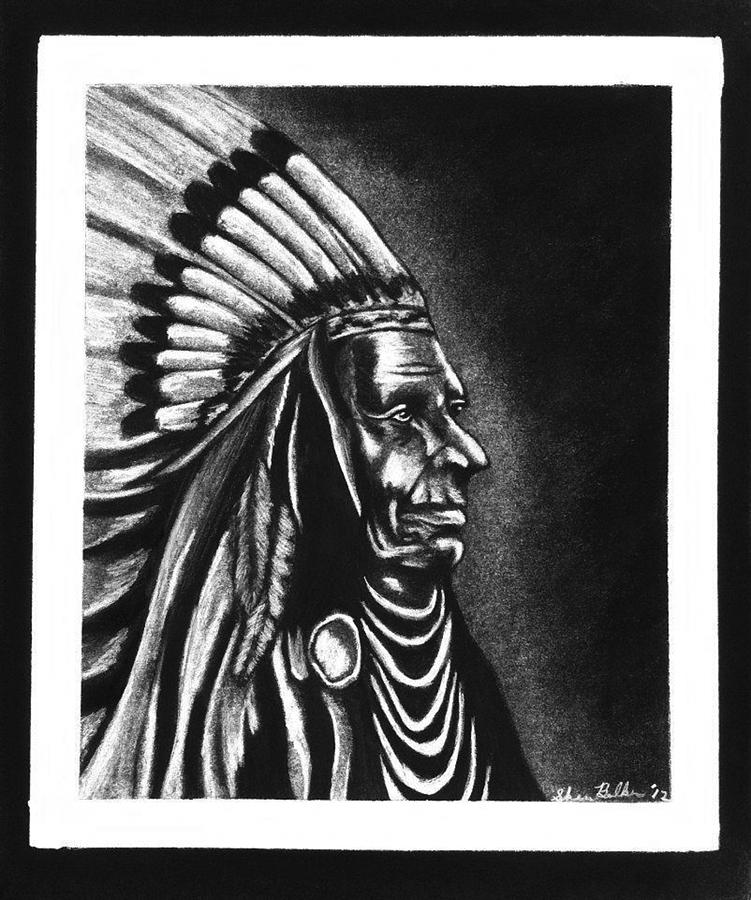 751x900 Native American Chief Drawing - Native American Chief Drawing