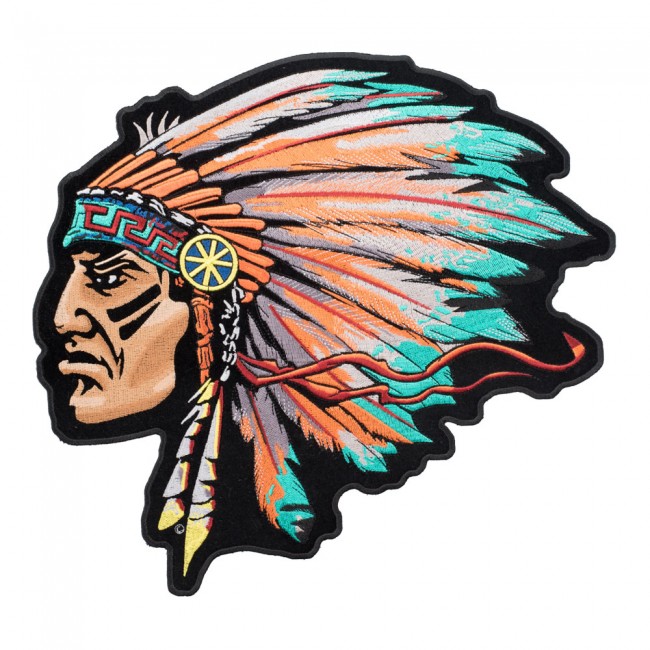 650x650 Turquoise Native American Chief Patch Native American Patches - Native American Chief Drawing
