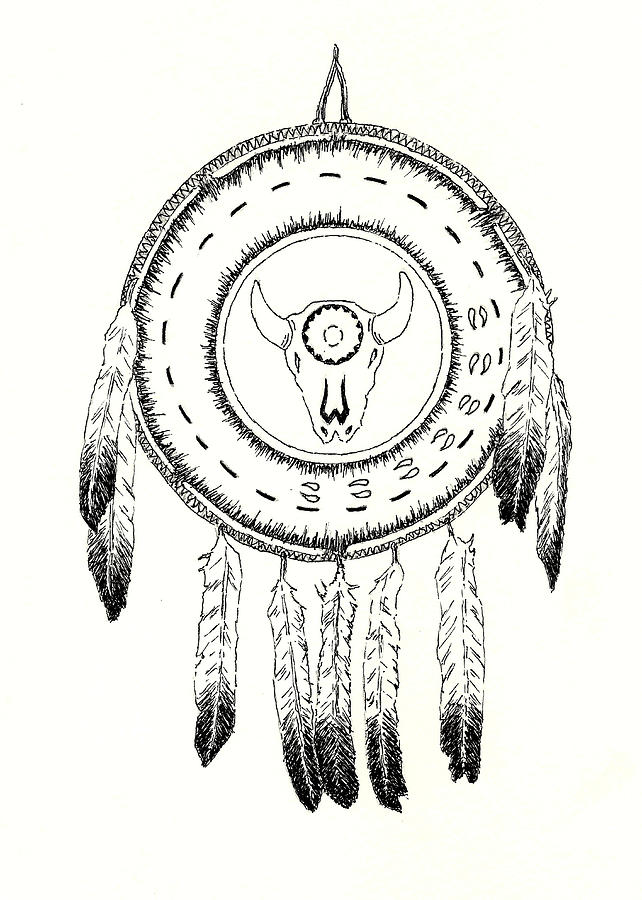 642x900 Drawing Native American Ceremonial Shield Number Black - Native American Drawings