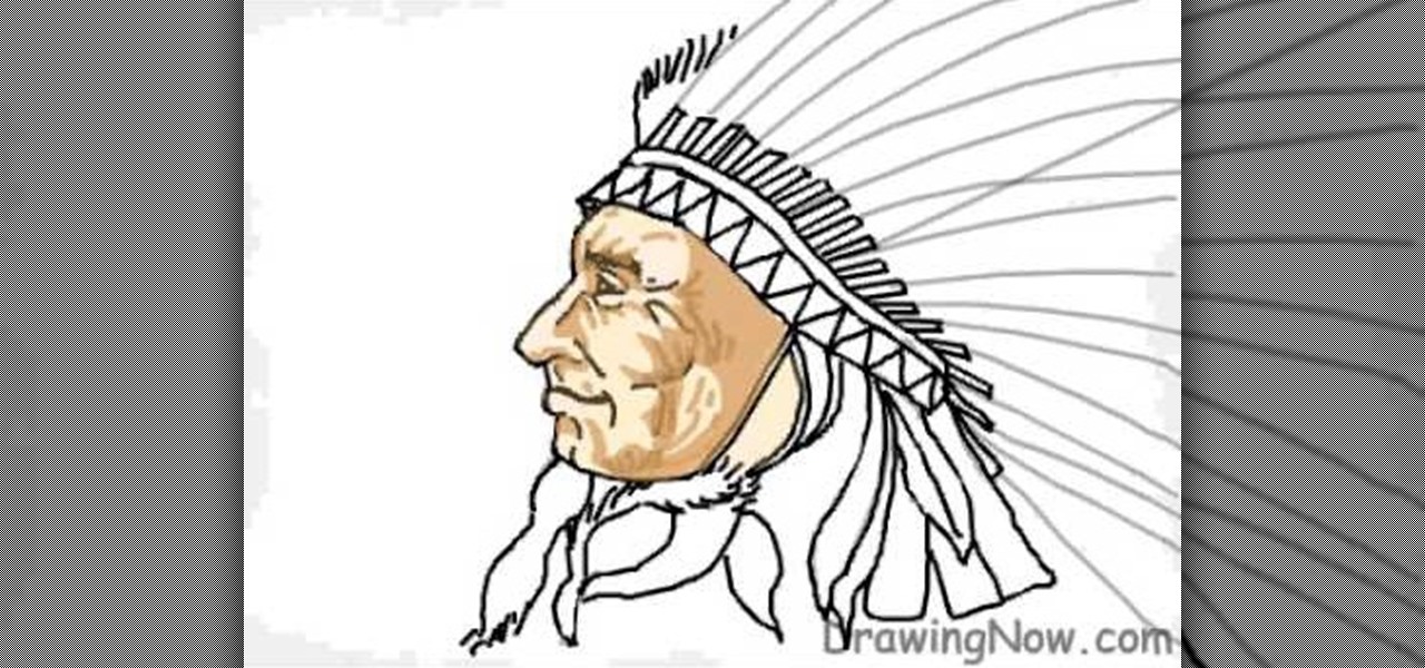 1280x600 How To Draw The Head Of A Native American Indian Chief Drawing - Native American Drawings