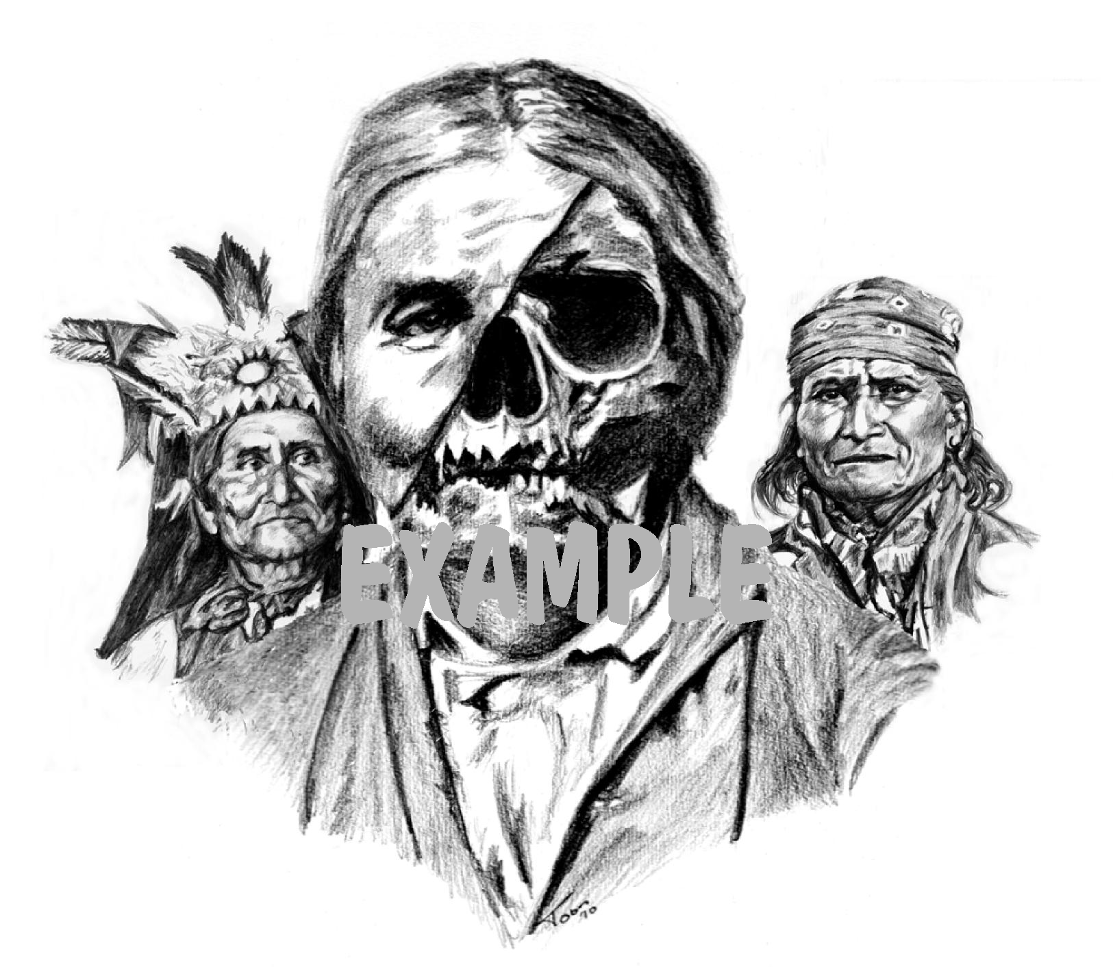 1625x1412 native american portraits, geronimo drawings, geronimo's skull - Native American Drawings